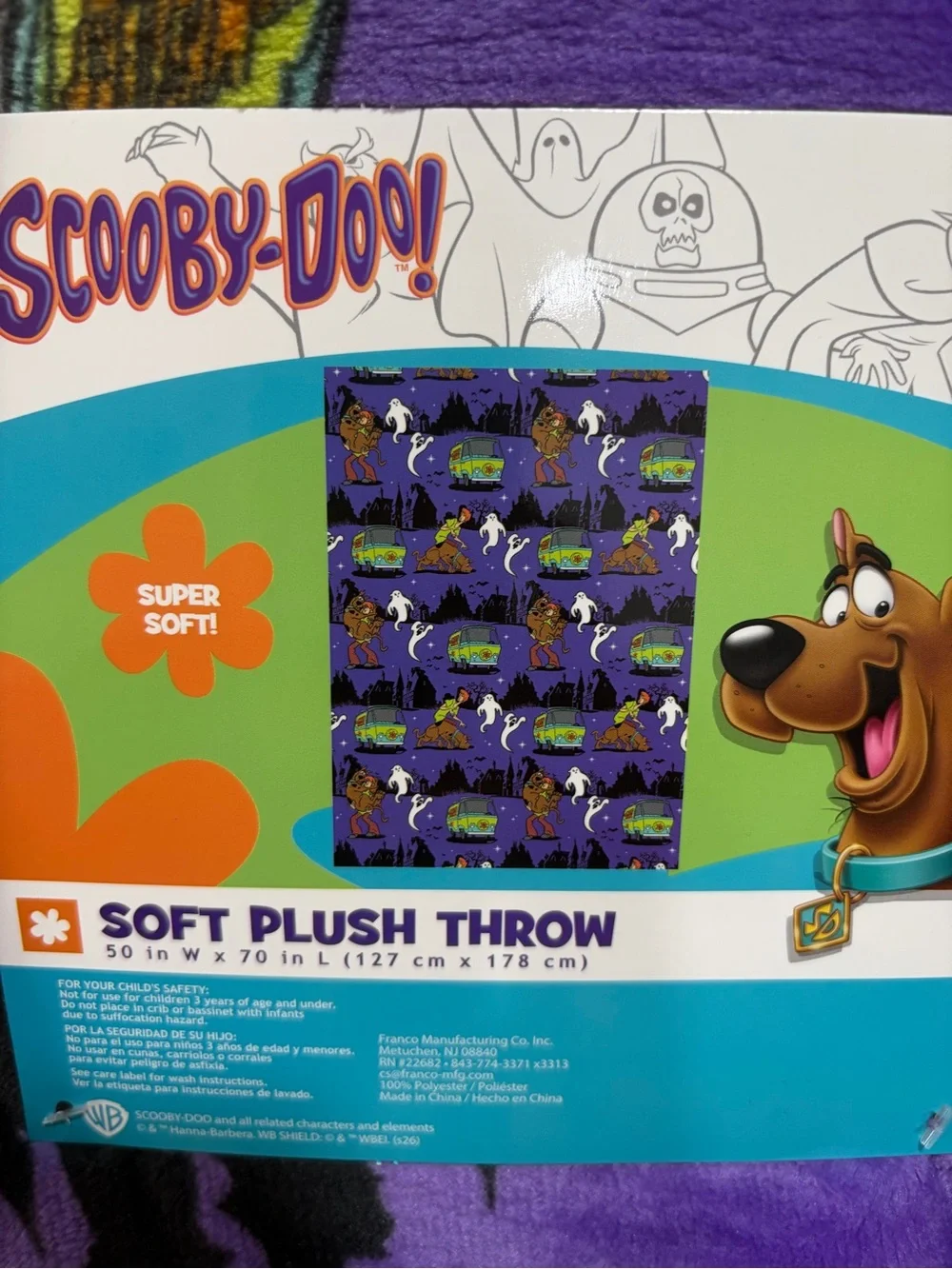 Scooby Doo Soft Plush Throw Blanket